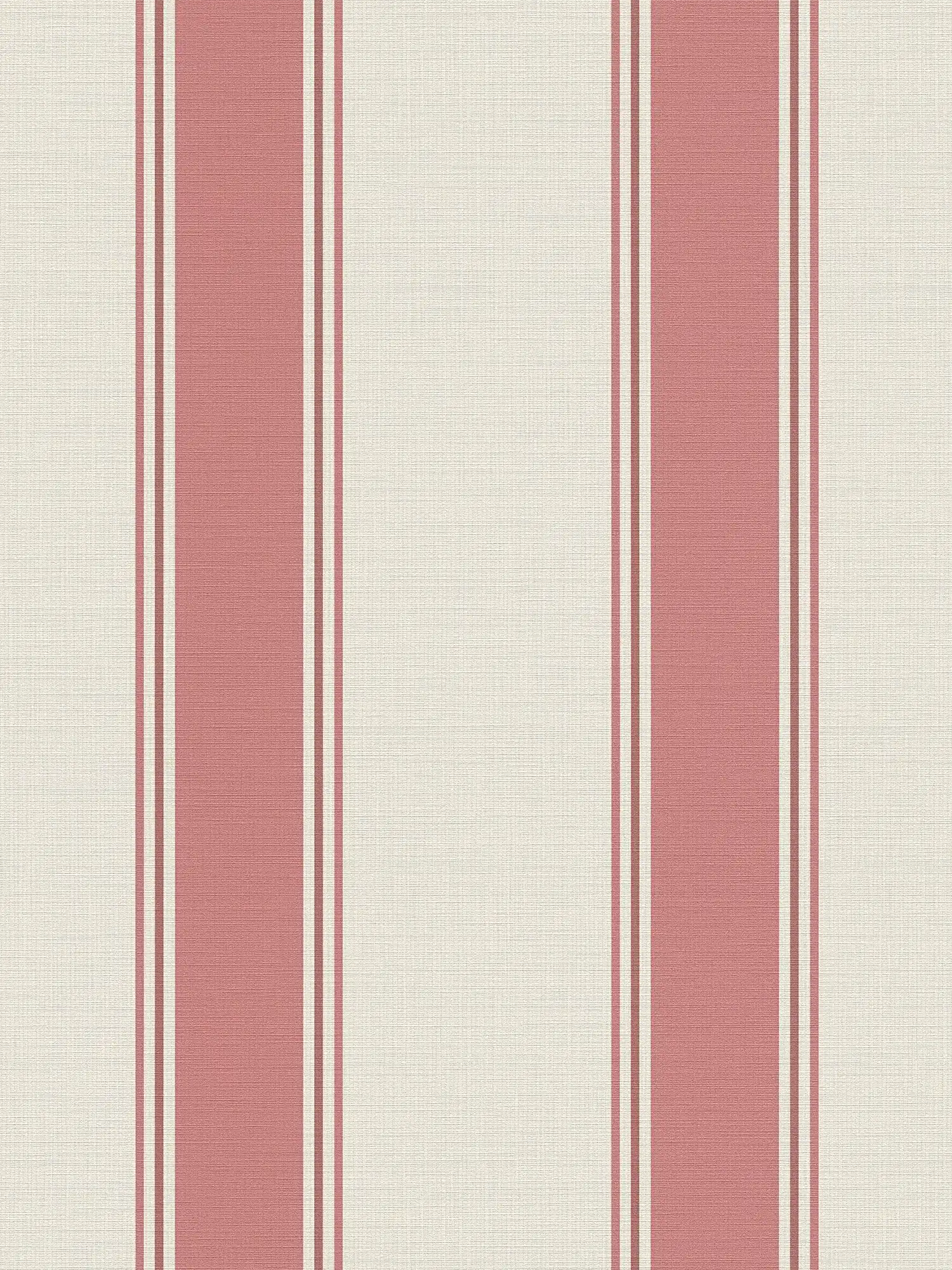 Classic striped wallpaper with a light texture - cream, red
