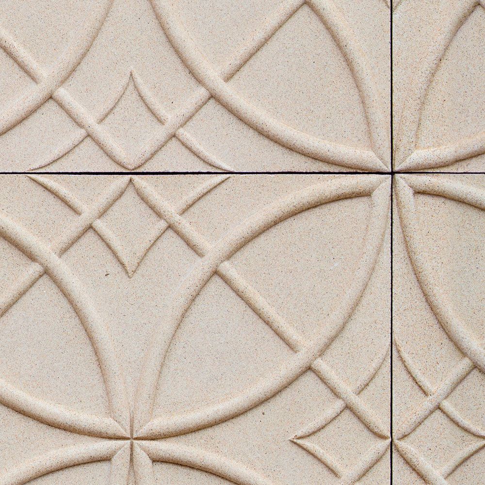             Fotomural »circulus« - Motivo circular sobre azulejo con efecto 3D - Tela no tejida ligeramente texturada
        