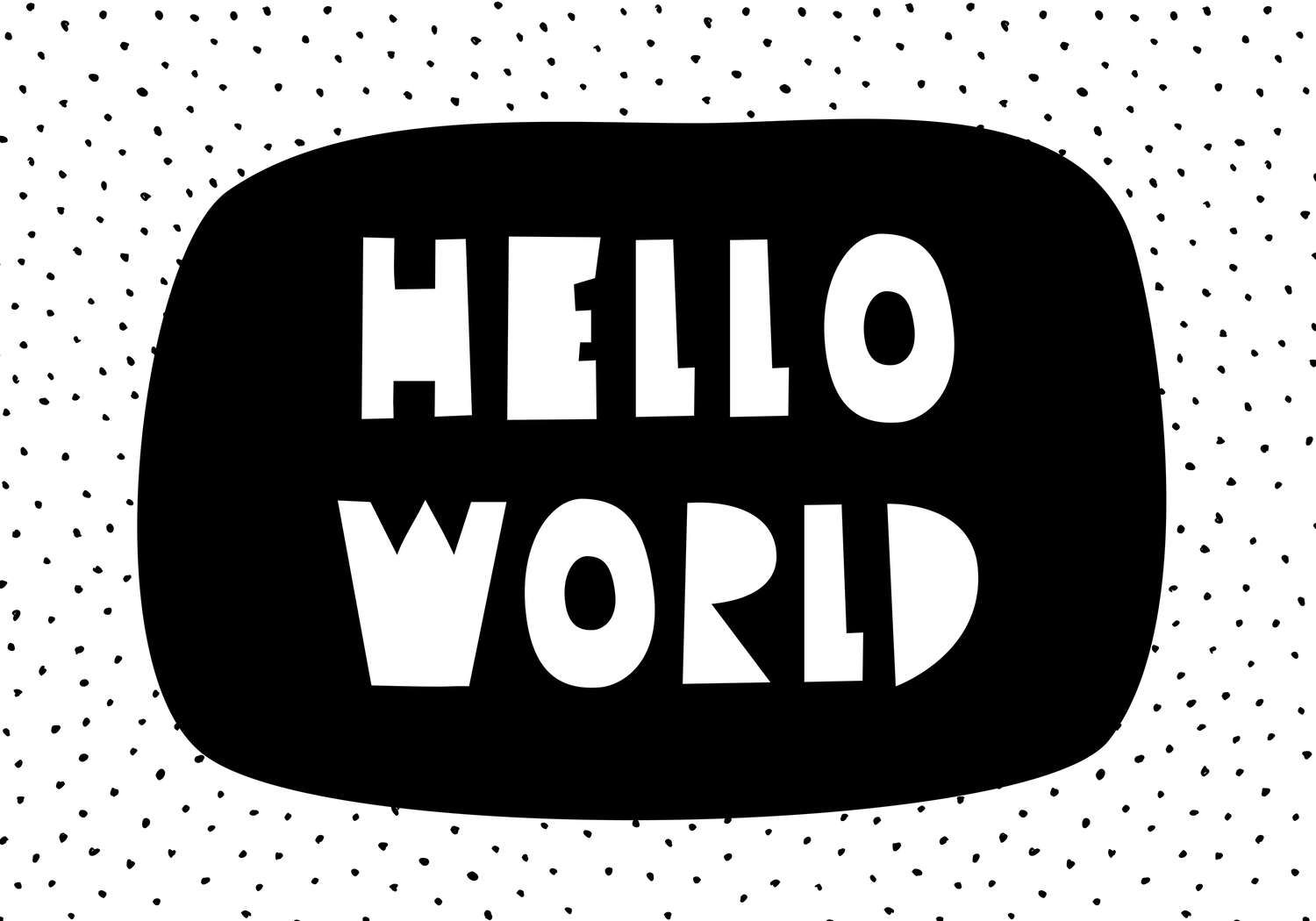             Fotomural para habitación infantil con letras "Hello World" - Fibra polar lisa y nacarada
        