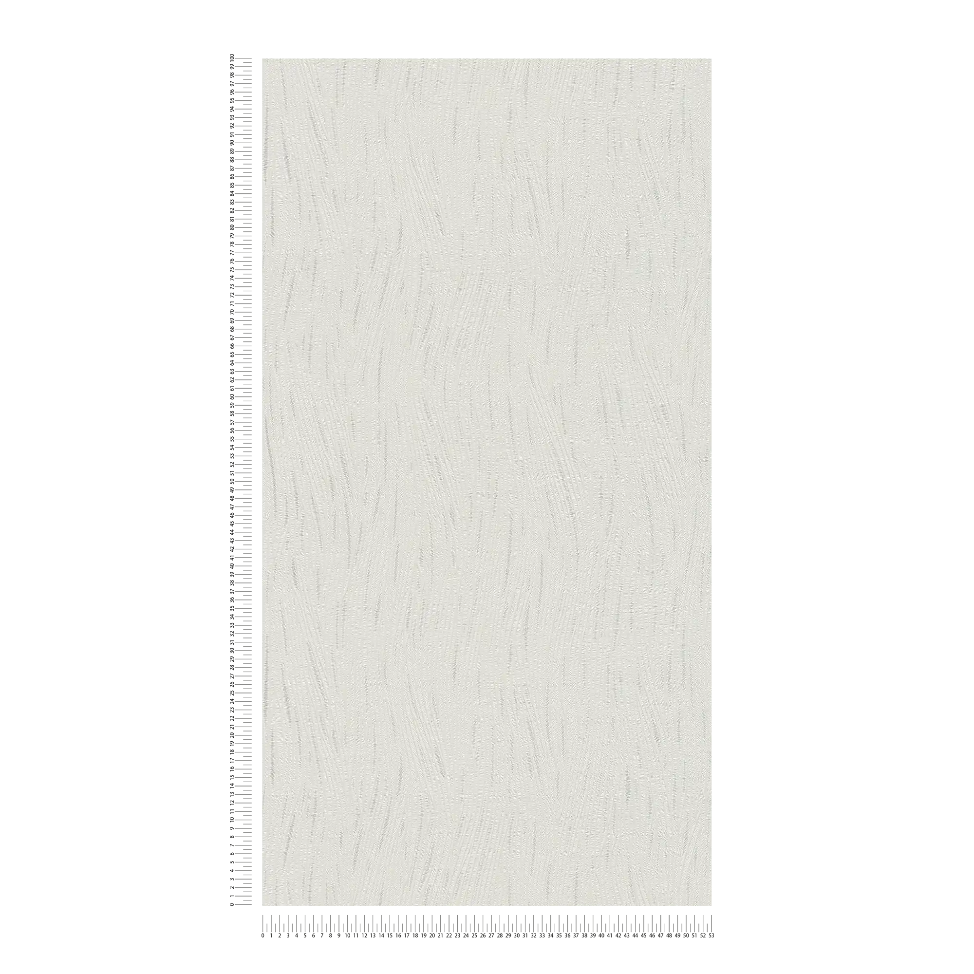             Papier peint graphique motif vagues et accents métalliques - blanc, argenté
        