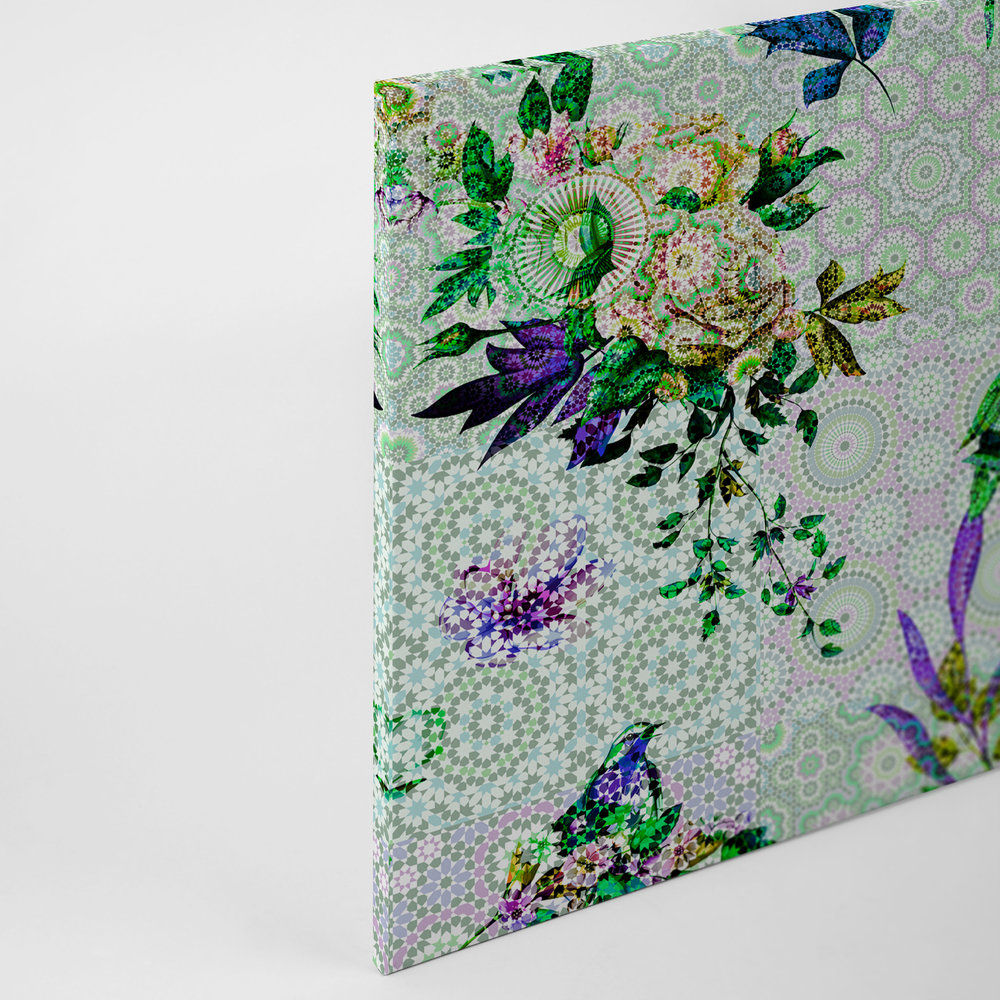 Fleurs toile - design mosaïque moderne
