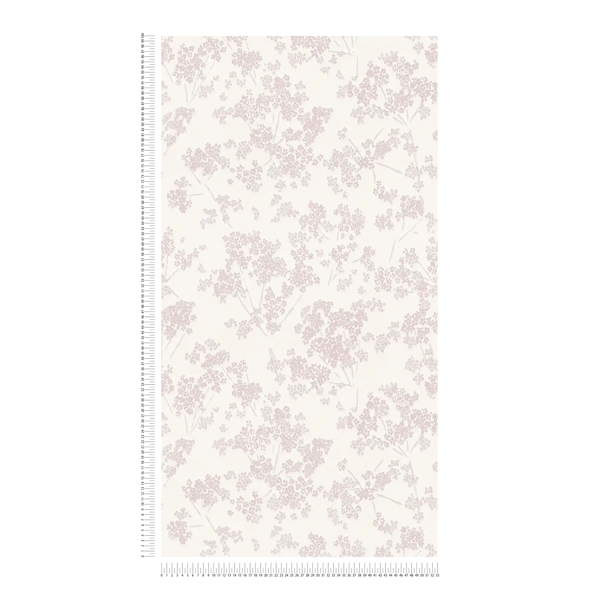             Papel pintado tejido-no tejido con motivos florales - blanco, rosa
        