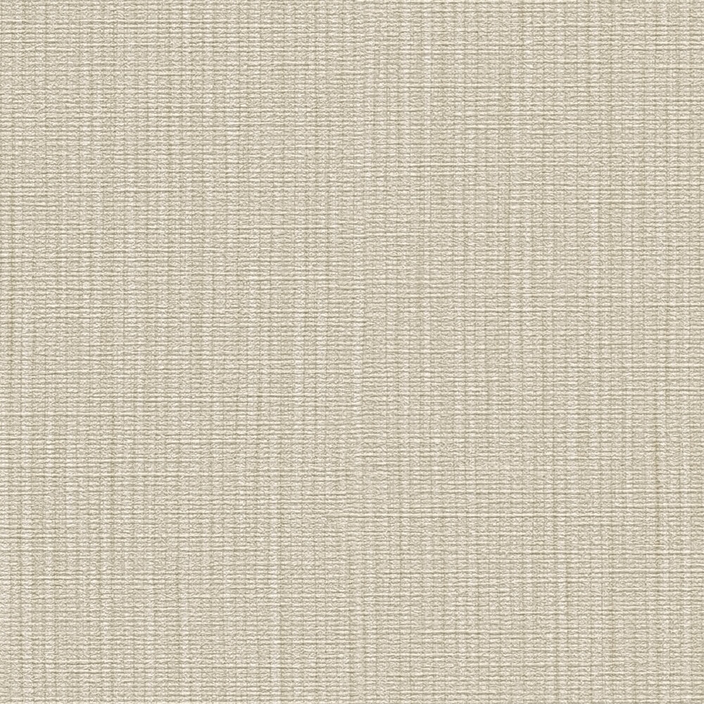             Single-coloured non-woven wallpaper in fabric design - Beige
        