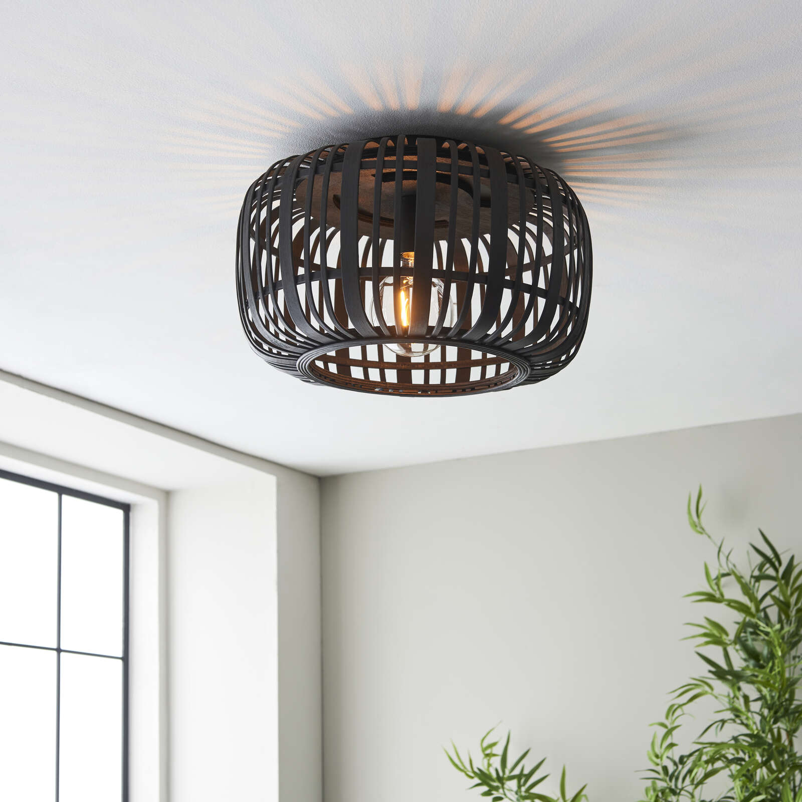             Bamboo ceiling light - Willi 7 - Brown
        