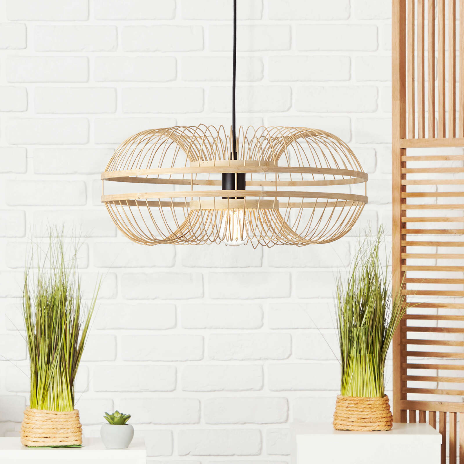             Bamboe hanglamp - Dana - Bruin
        