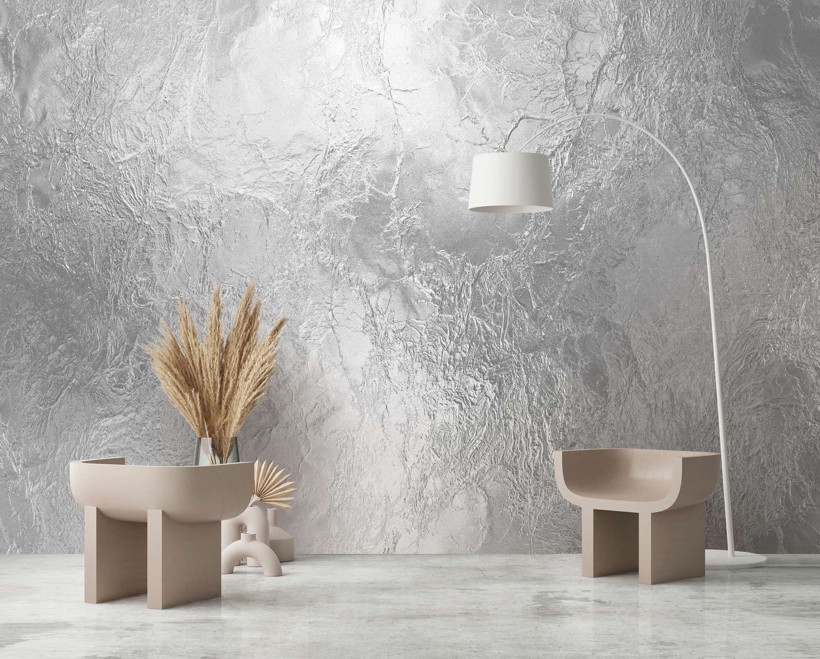             Photo wallpaper »silvie« - ice layer from below - silver grey | light textured non-woven
        