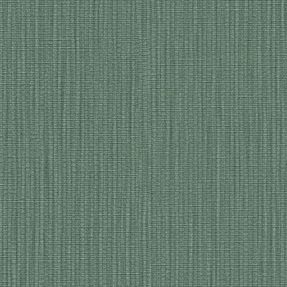             Single-coloured non-woven wallpaper with a textured effect in a dark shade - Green
        