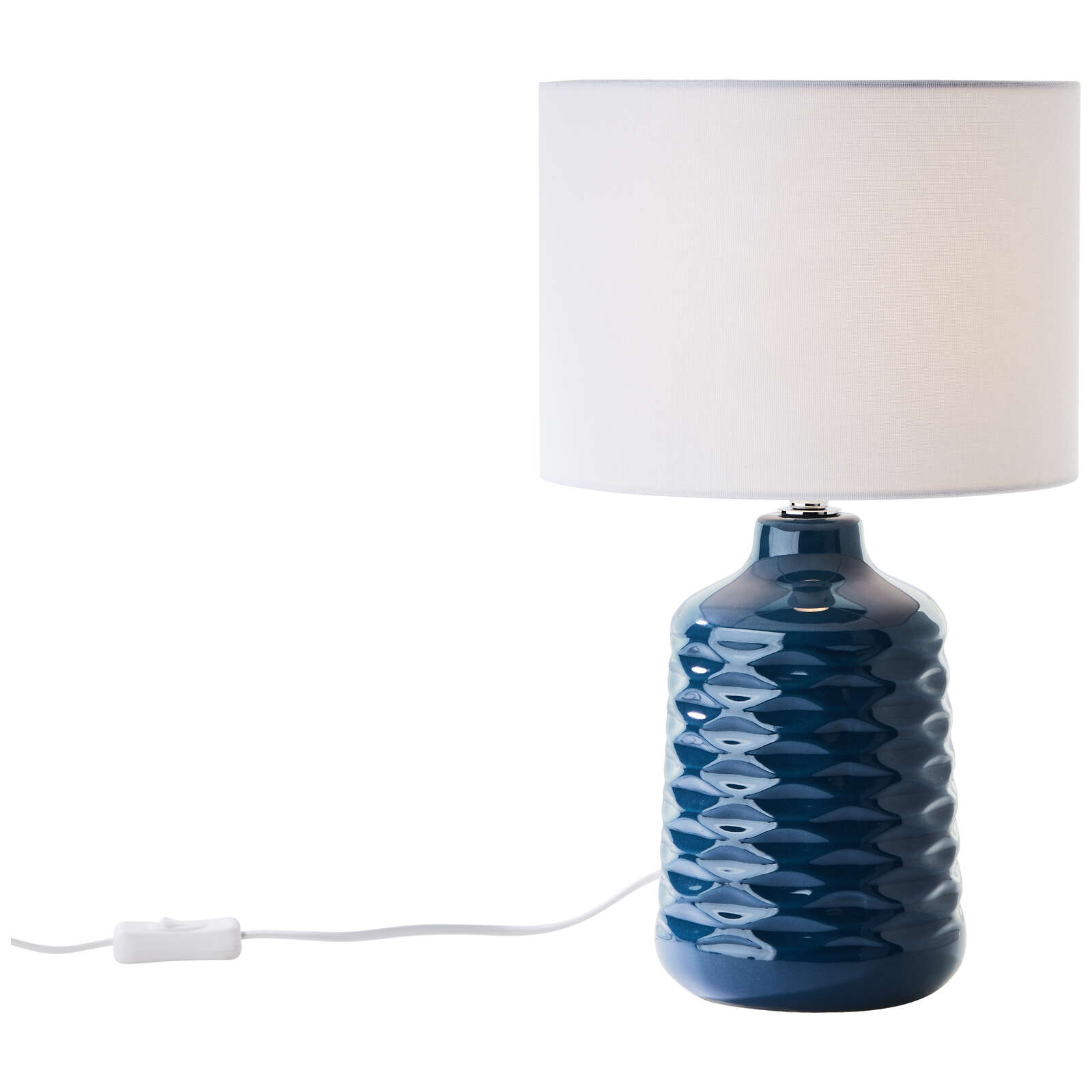             Lámpara de mesa textil - Jasper 2 - Azul
        