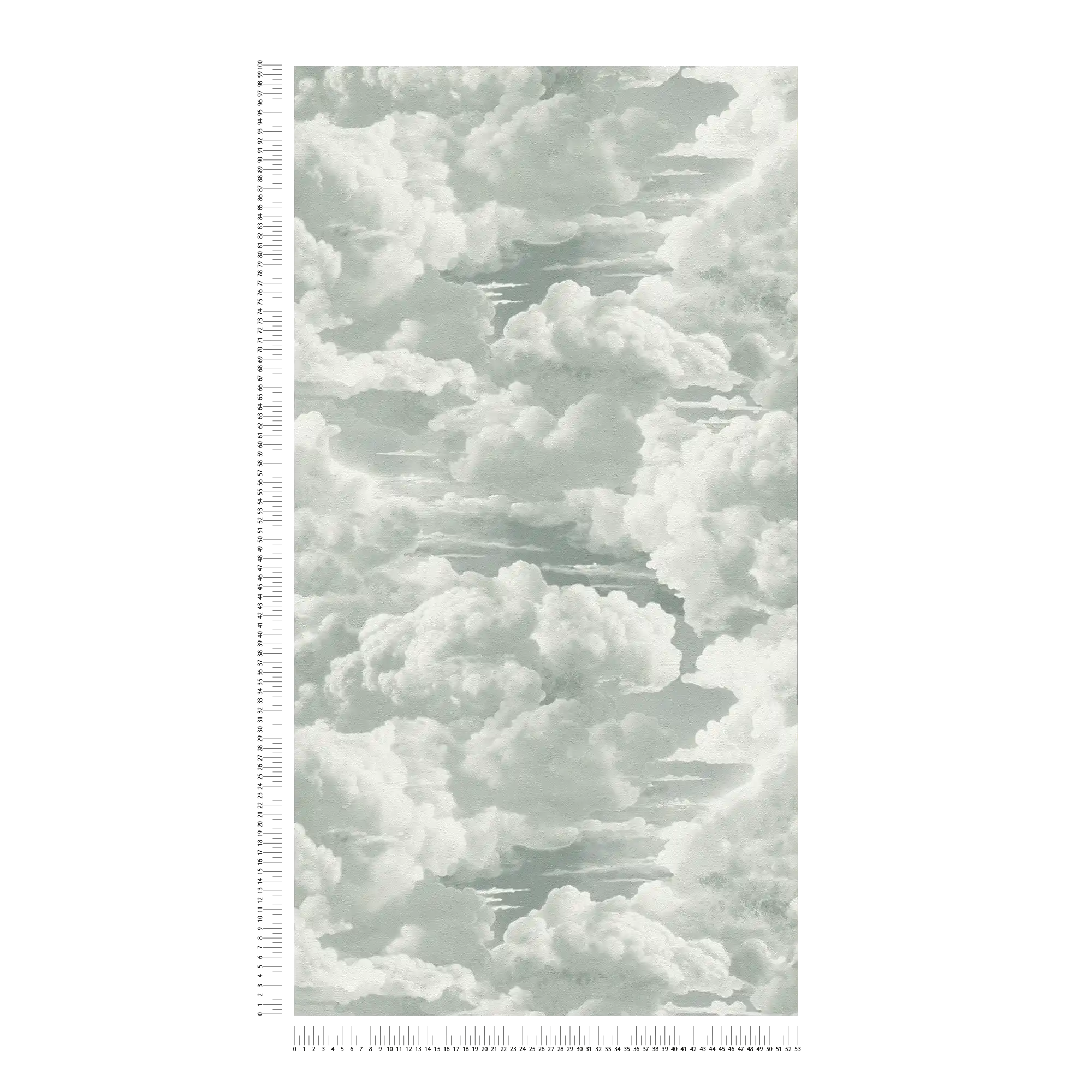             papier peint en papier intissé avec nuages dans les tons gris - blanc, gris
        