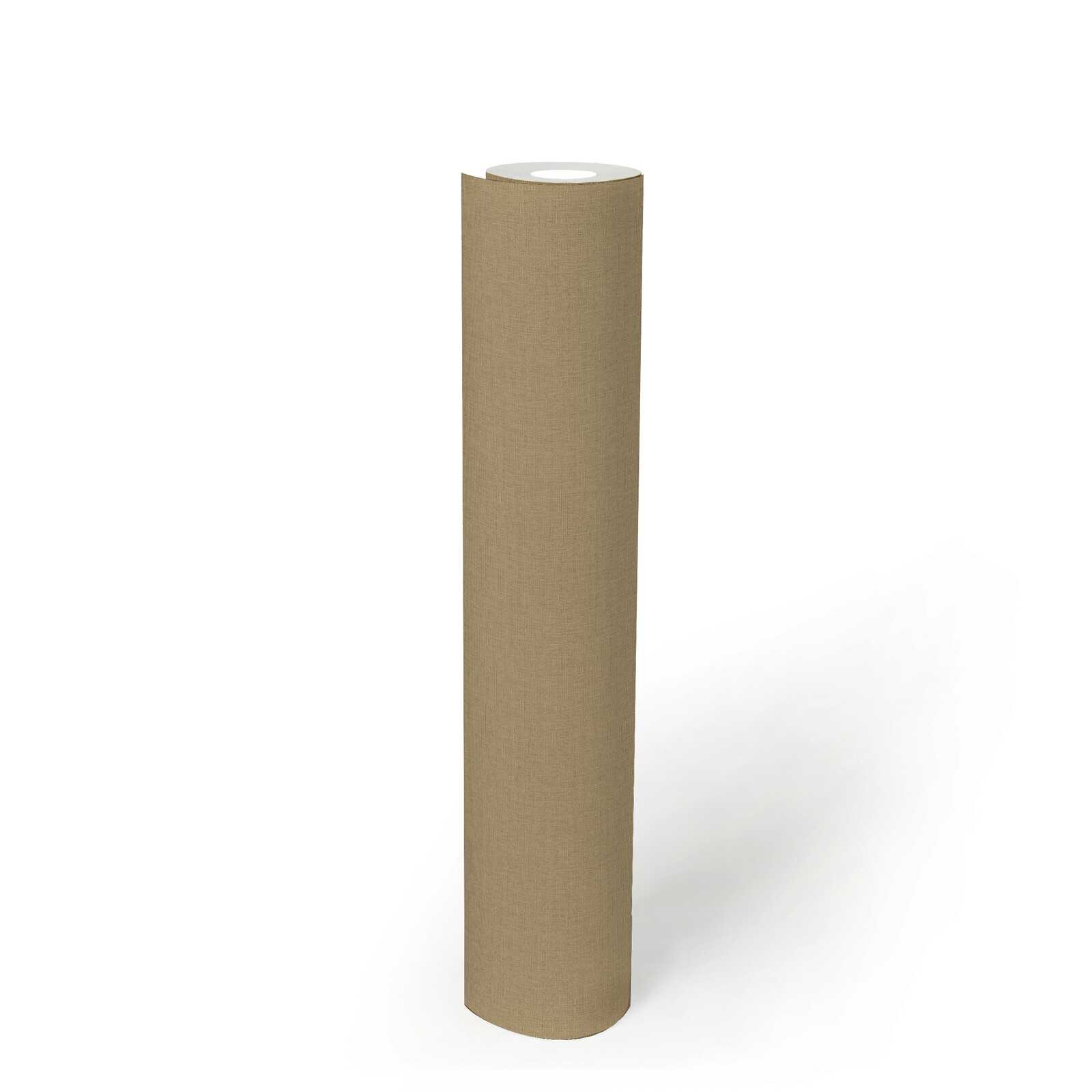             Plain-coloured non-woven wallpaper in fabric design - beige, gold
        