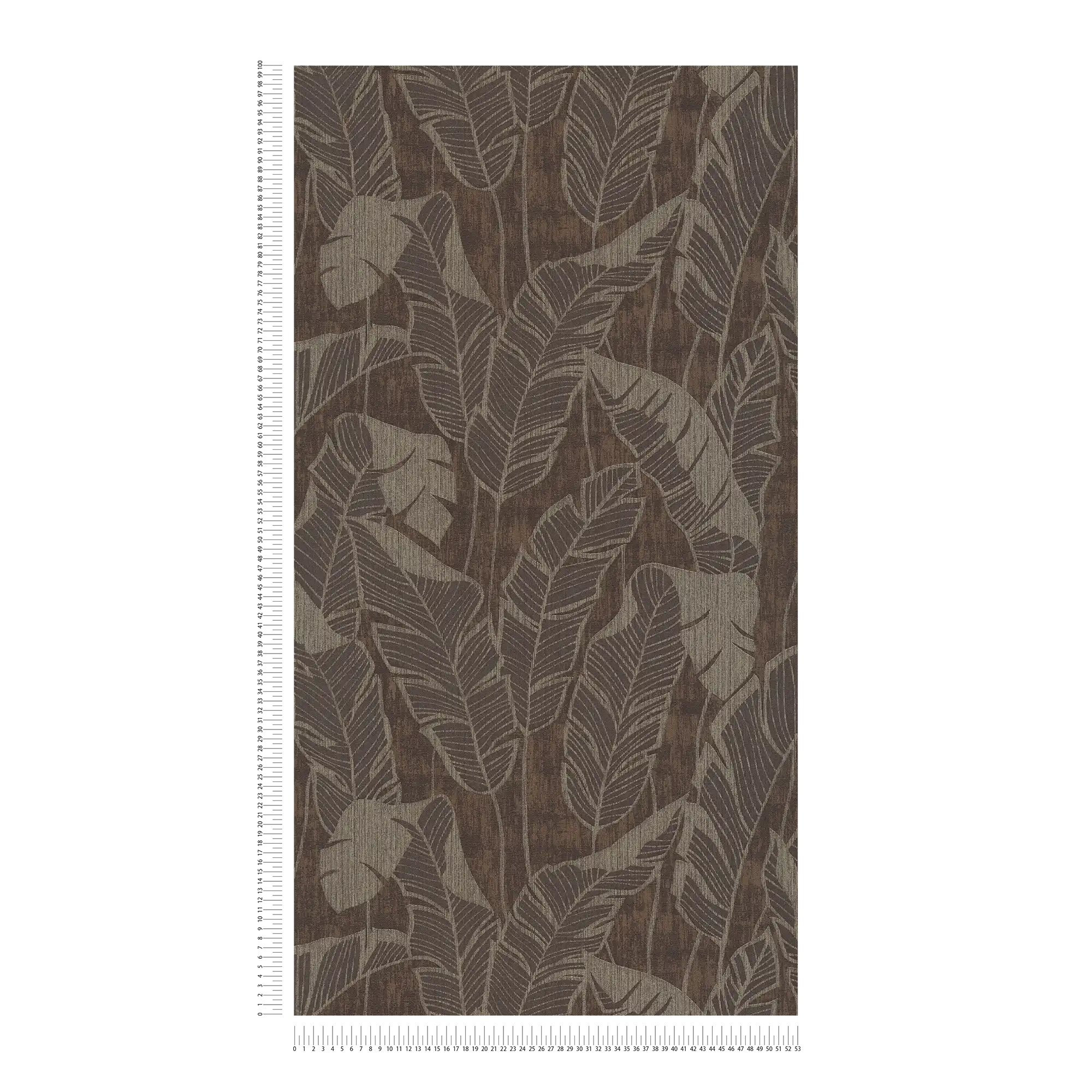             papier peint en papier à motifs floraux avec design jungle - marron, gris, noir
        