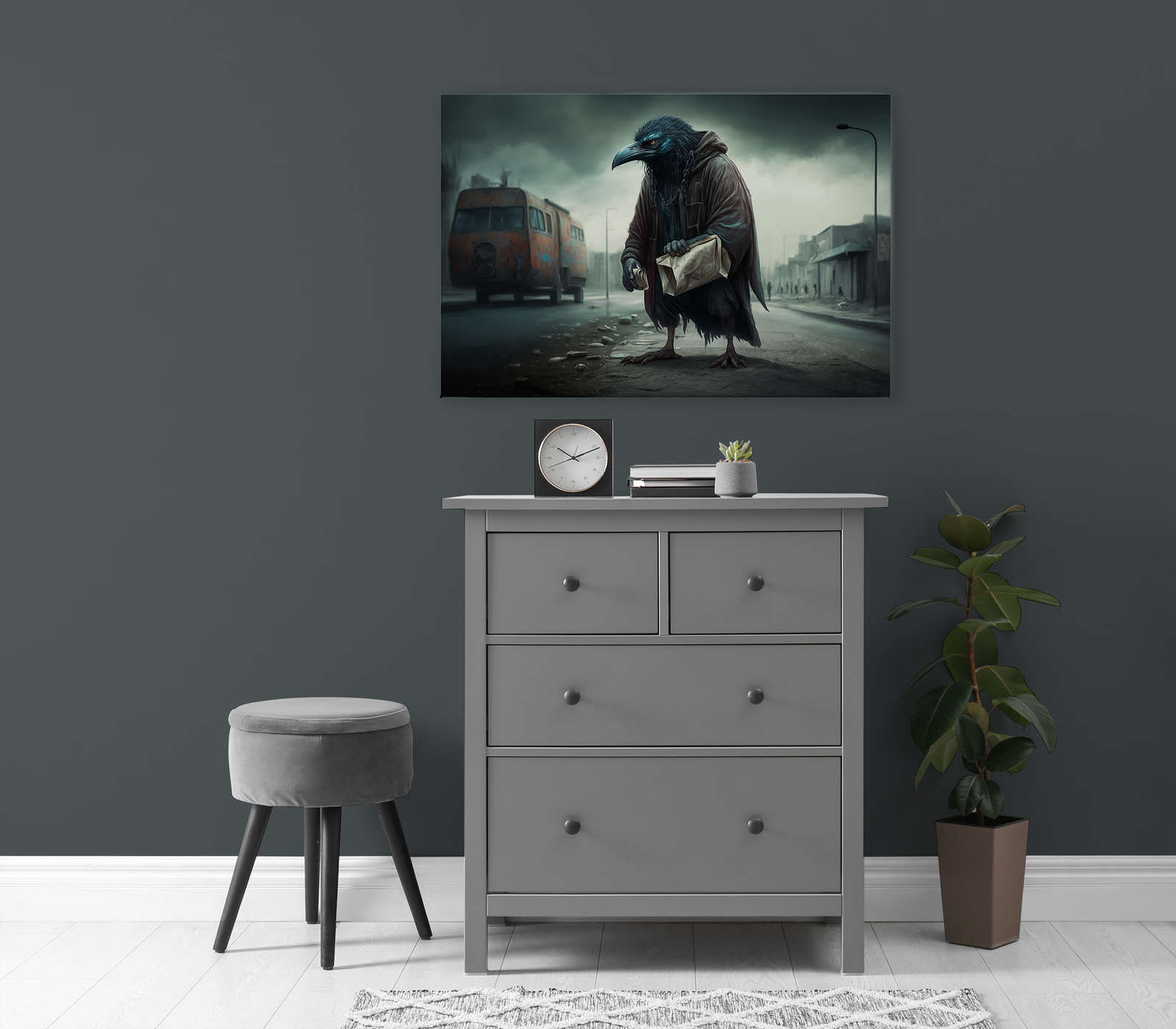             Toile KI »Street Crow« - 90 cm x 60 cm
        