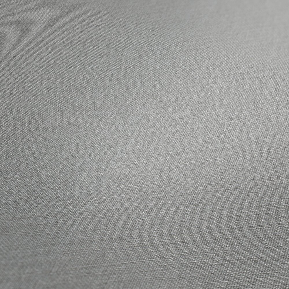             Plain non-woven wallpaper in textile look - grey
        