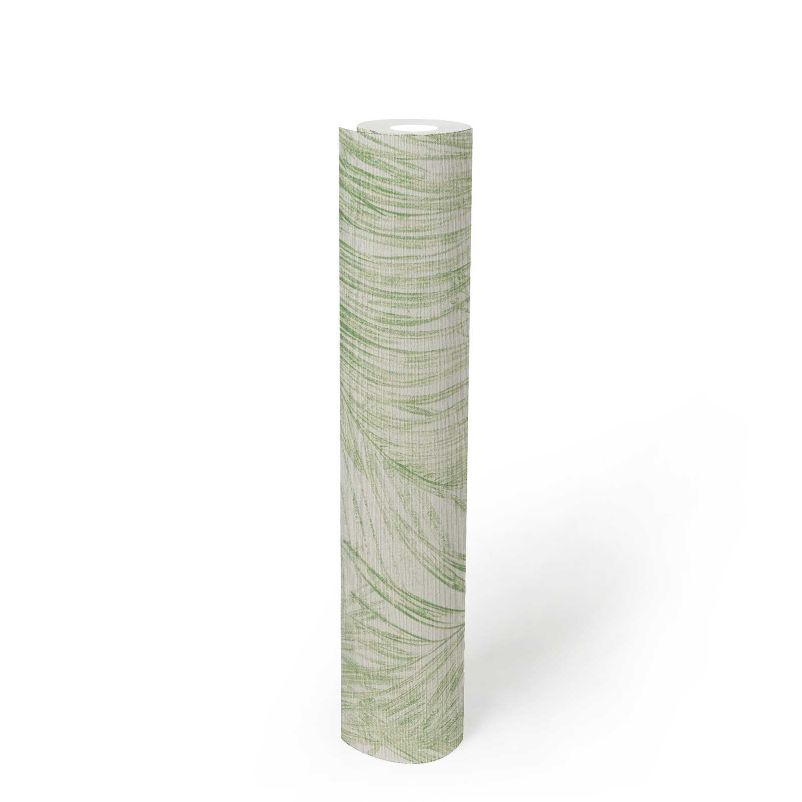             Plain vile wallpaper in a textured look, single-coloured - cream, green
        