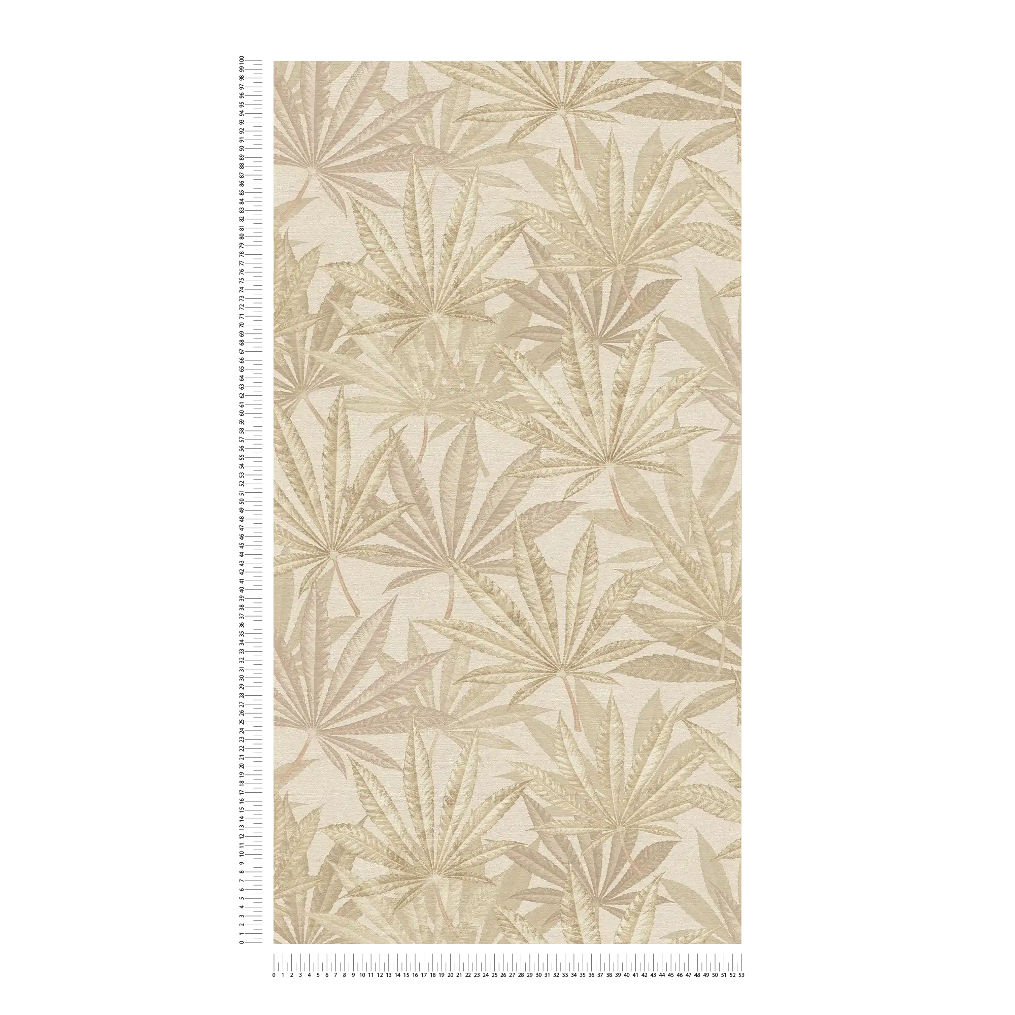             Jungle behang met bladmotief in vintage look - crème, beige
        