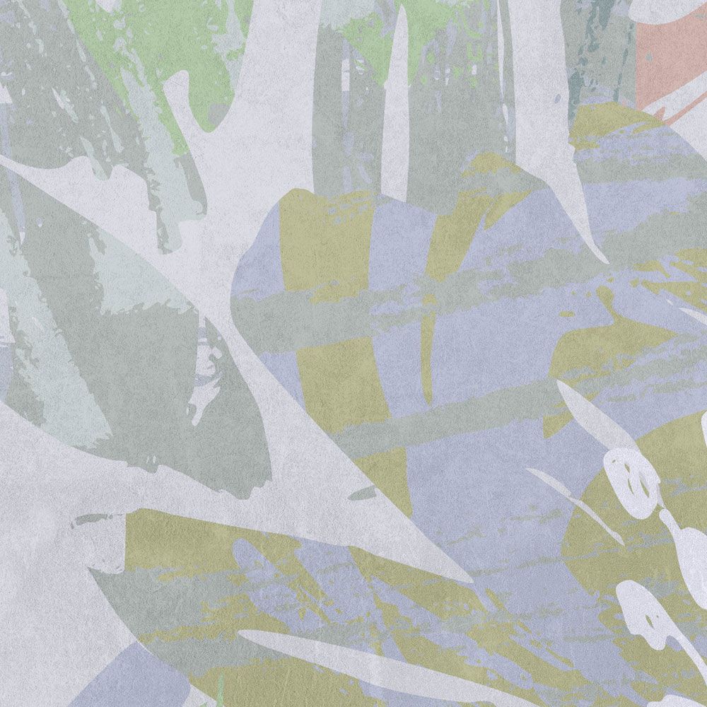             papier peint en papier panoramique »sophia« - motif floral multicolore sur structure d'enduit béton - intissé lisse, légèrement nacré
        