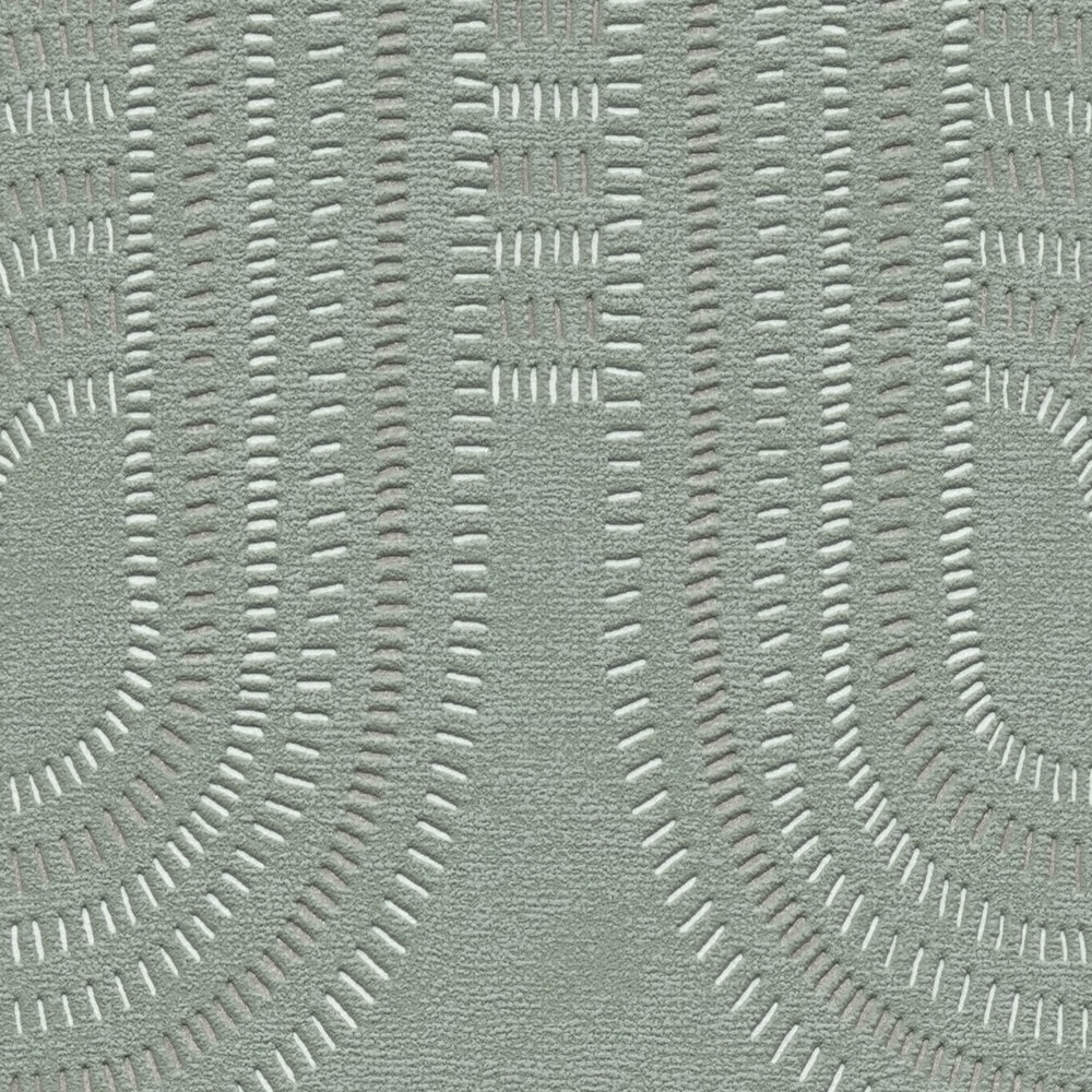             Retro non-woven wallpaper with graphic pattern - blue, green, brown
        