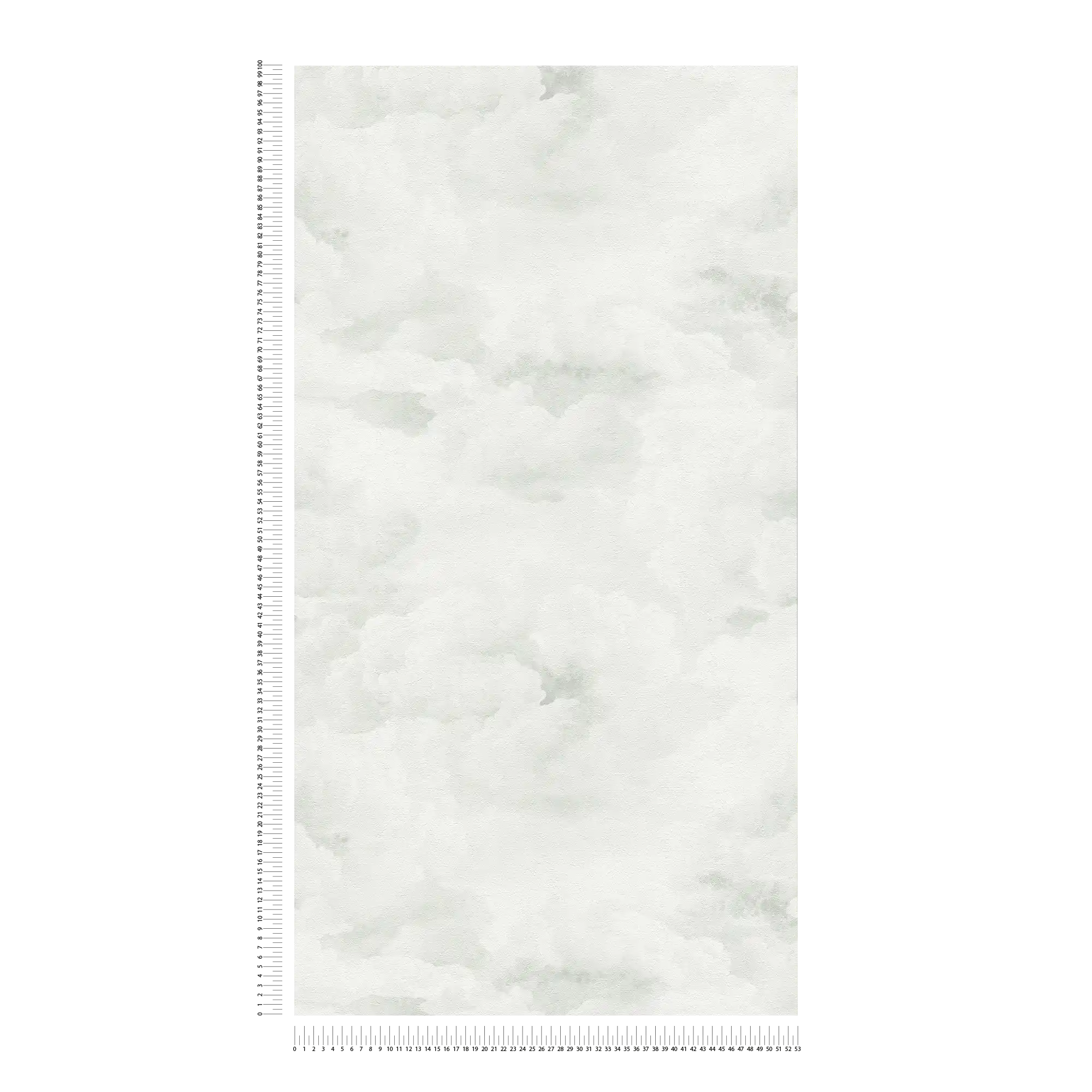             Non-woven wallpaper with abstract cloud pattern - white, grey, cream
        