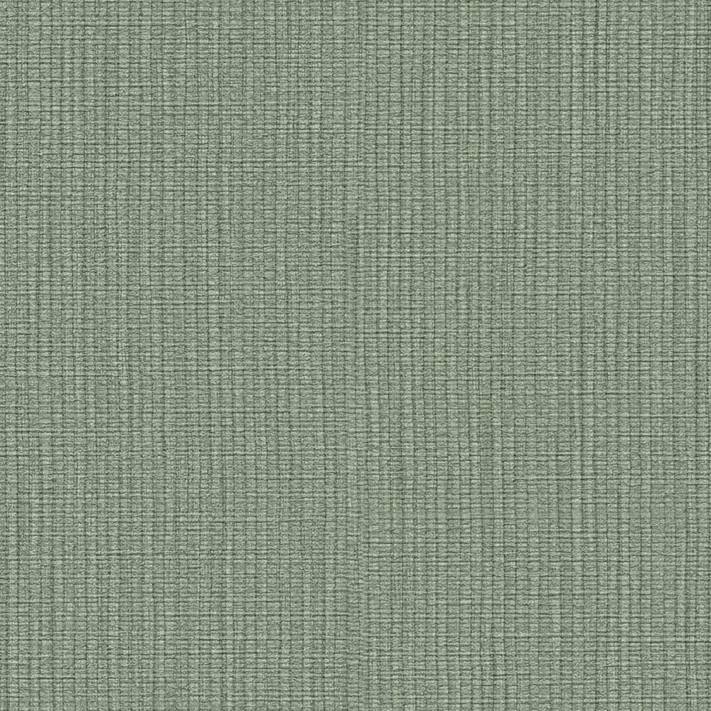             Non-woven wallpaper in a single colour with a woven look - green
        