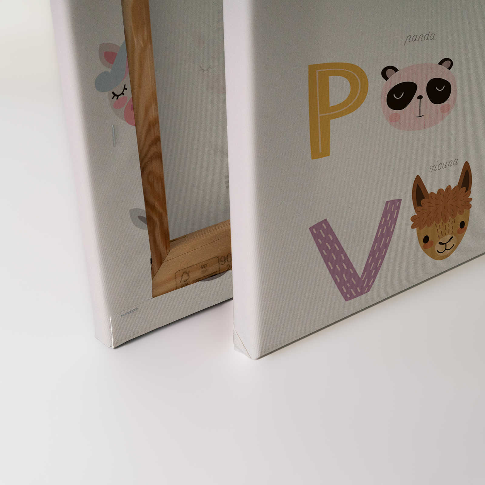             Canvas ABC met dieren en dierennamen - 90 cm x 60 cm
        