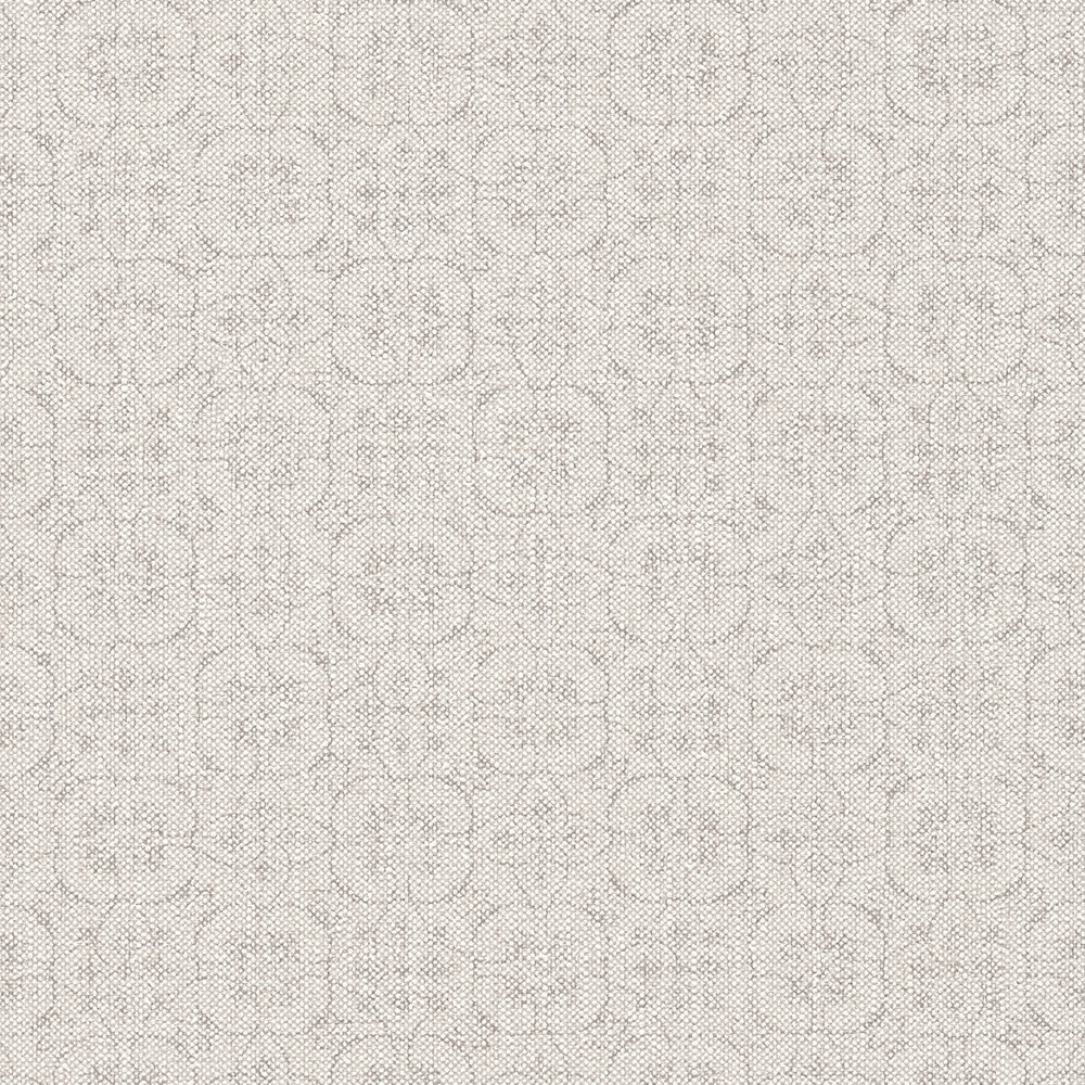             Papier peint aspect lin avec motif scandinave - beige
        