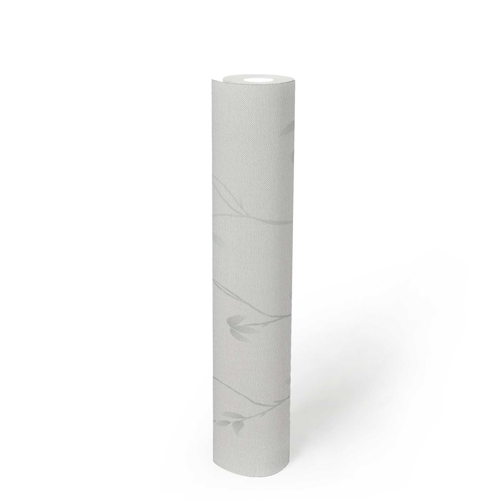             papier peint en papier intissé structuré avec motif de vrille simple - blanc, gris
        