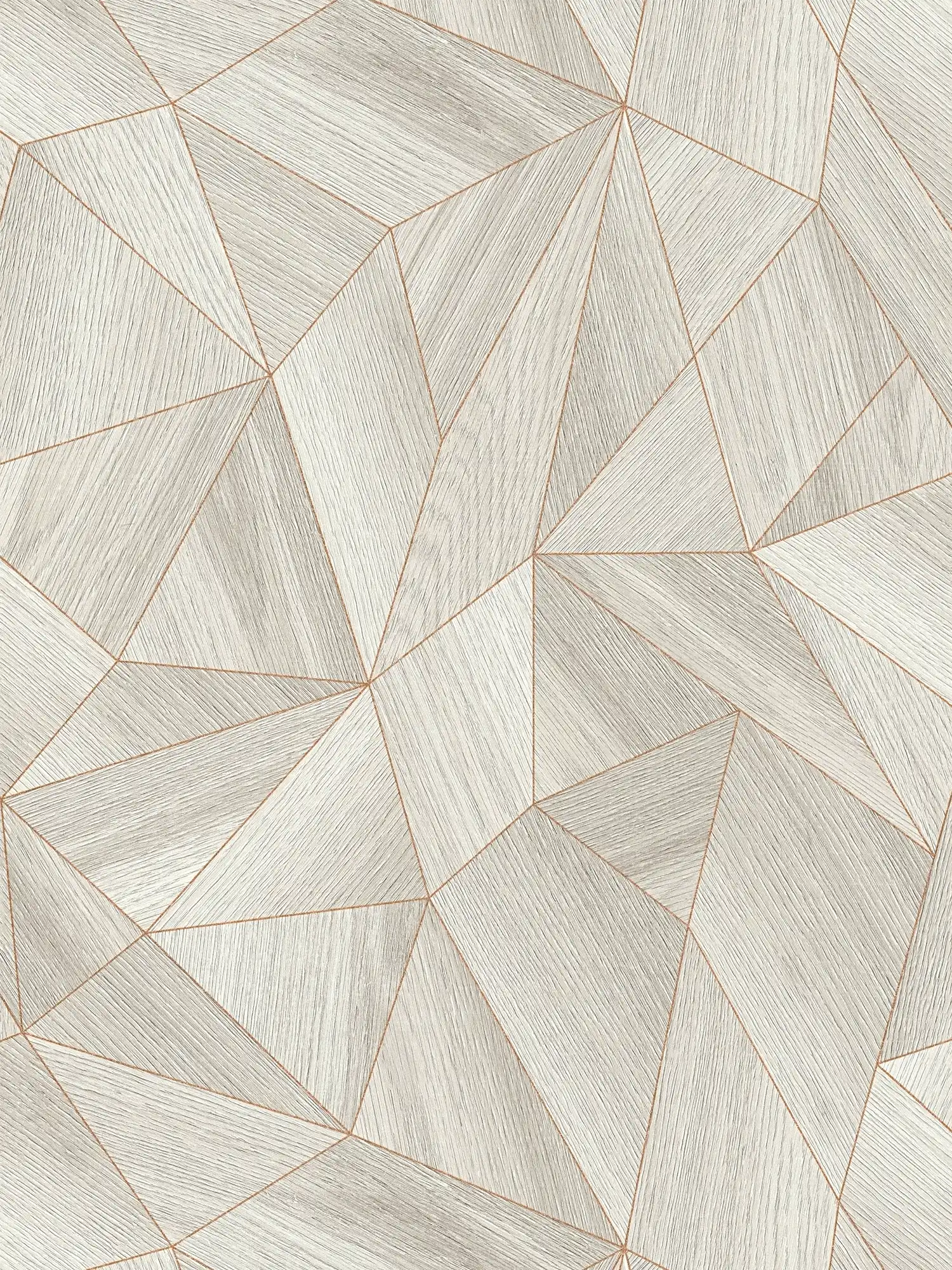 Wood look wallpaper modern design & metallic effect - grey, gold
