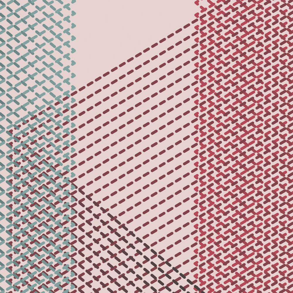             Photo wallpaper »mesh 1« - Abstract 3D design - Red, Blue | Smooth, slightly pearlescent non-woven fabric
        