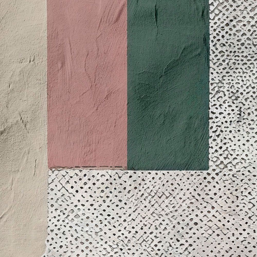             Photo wallpaper »bogeta« - Graphic pattern with round arches - Used style with clay plaster texture | Lightly textured non-woven fabric
        