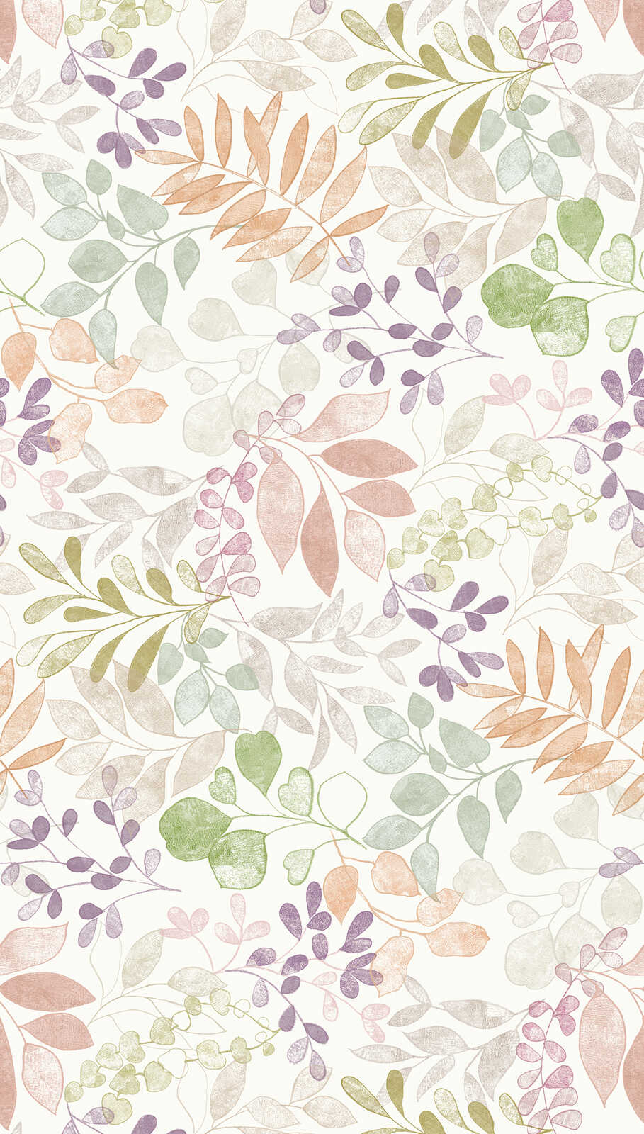             papier peint en papier à motifs XXL avec motifs floraux dans le style aquarelle - crème, vert, violet
        