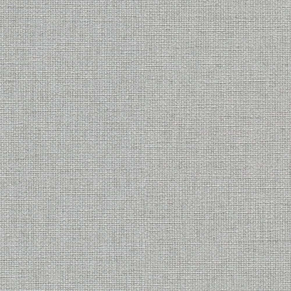             Plain non-woven wallpaper in textile look - grey
        