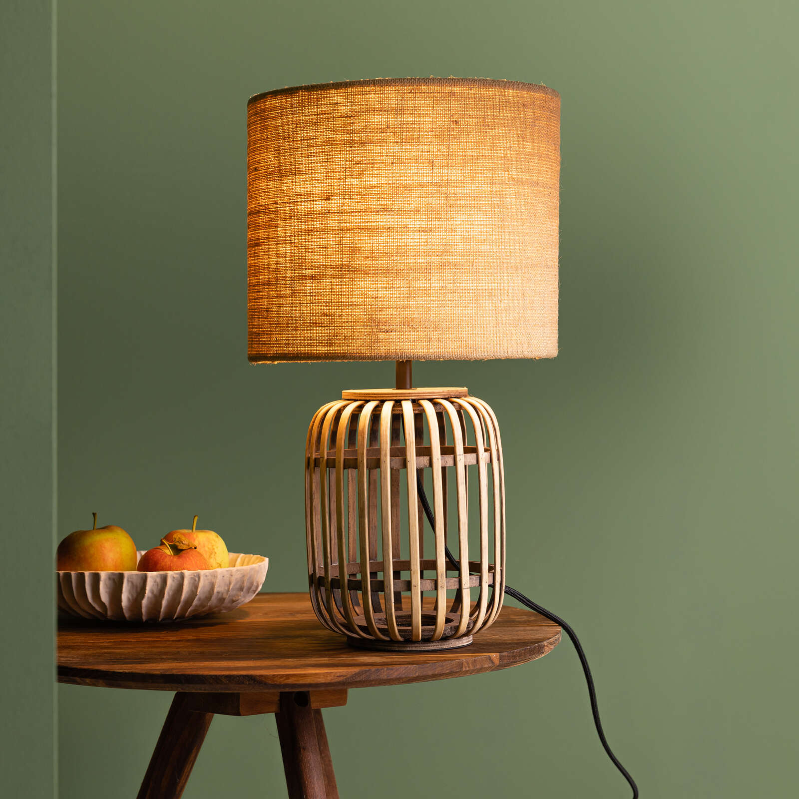             Bamboo table lamp - Willi 1 - Brown
        
