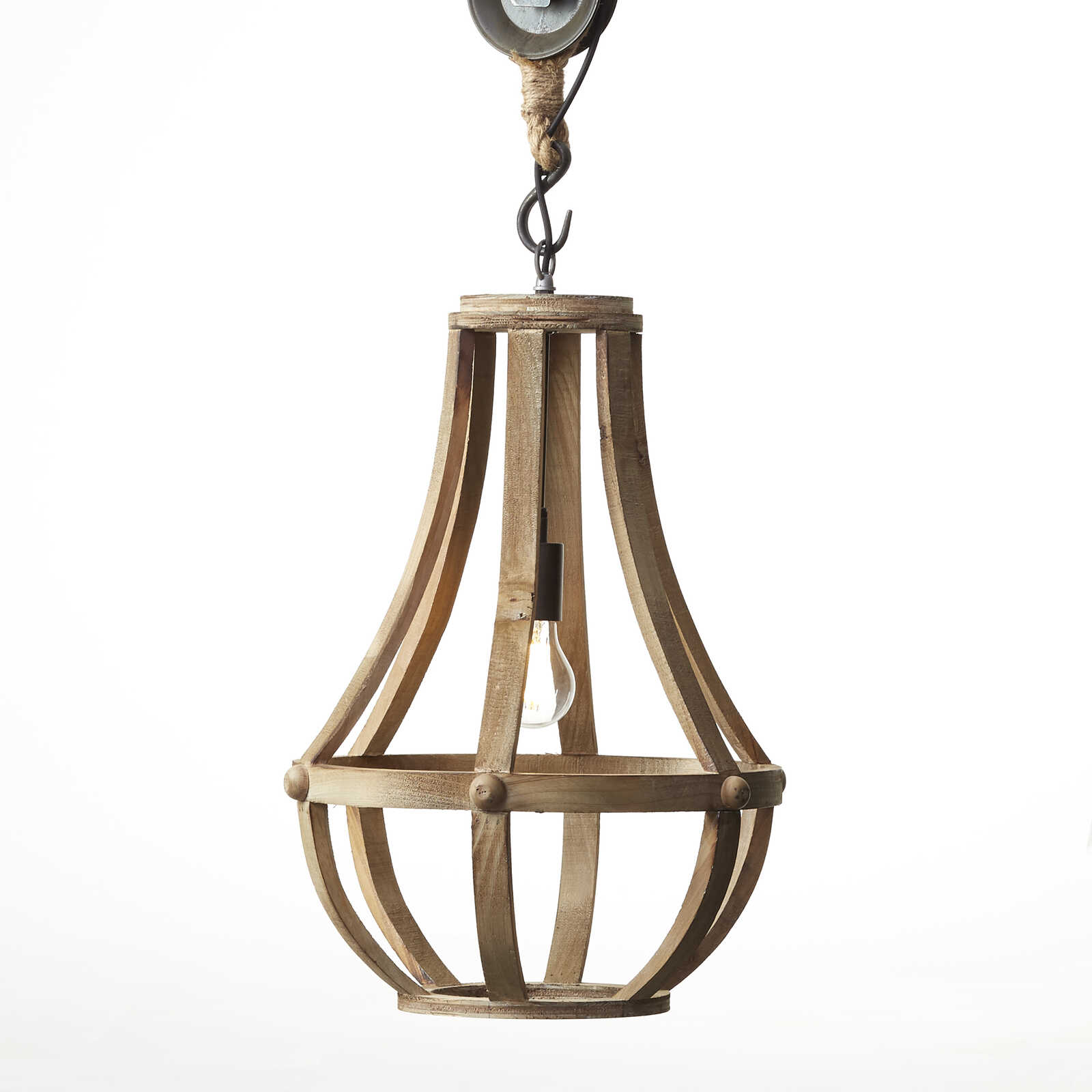             Lámpara colgante de madera - Elif - Marrón
        