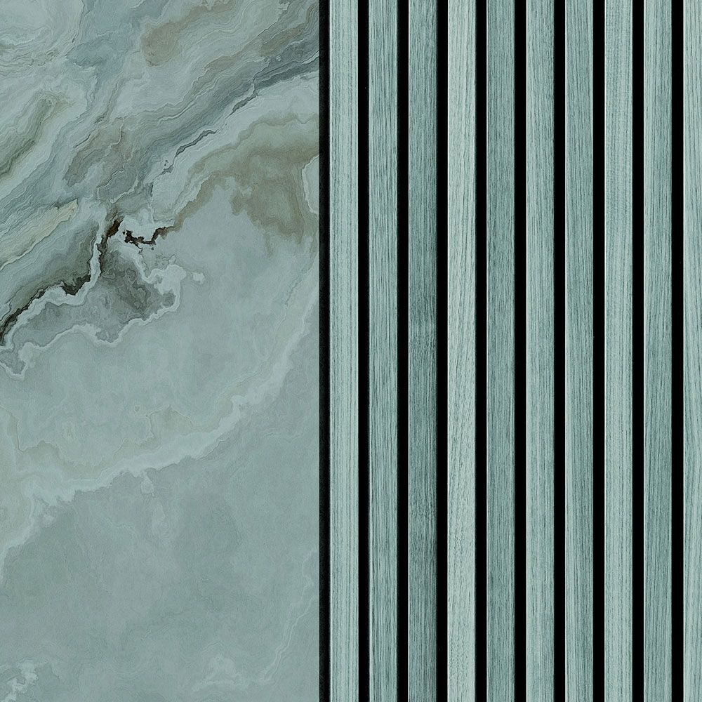             Photo wallpaper »travertino 1« - Panels & Marble - Petrol | Matt, Smooth non-woven
        