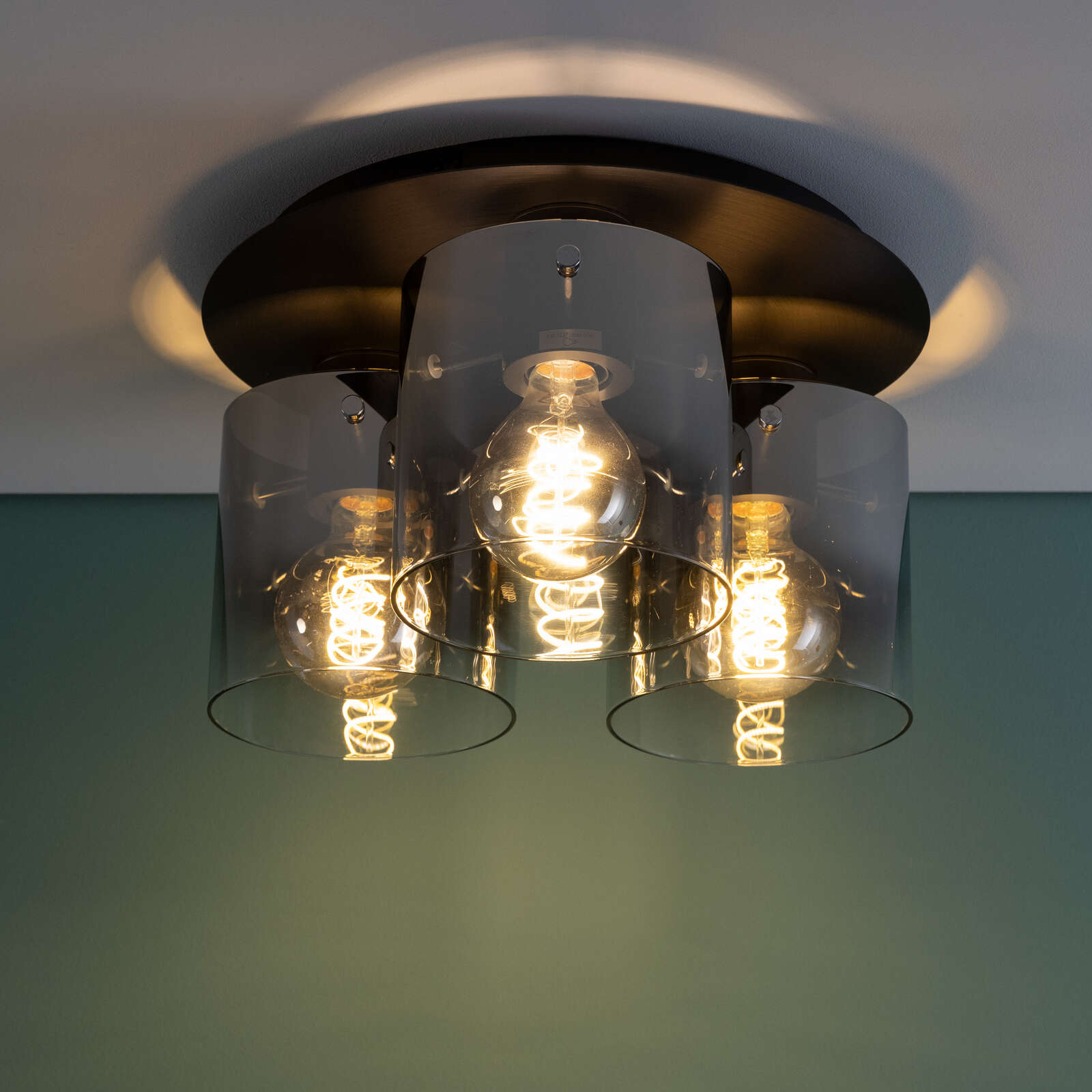             Glazen plafondlamp - Benett 4 - Bruin
        