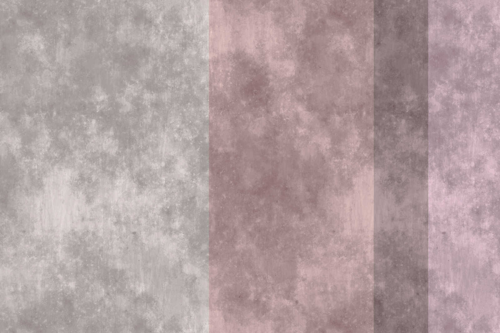             Quadro in tela effetto cemento con strisce | grigio, rosa - 1,20 m x 0,80 m
        