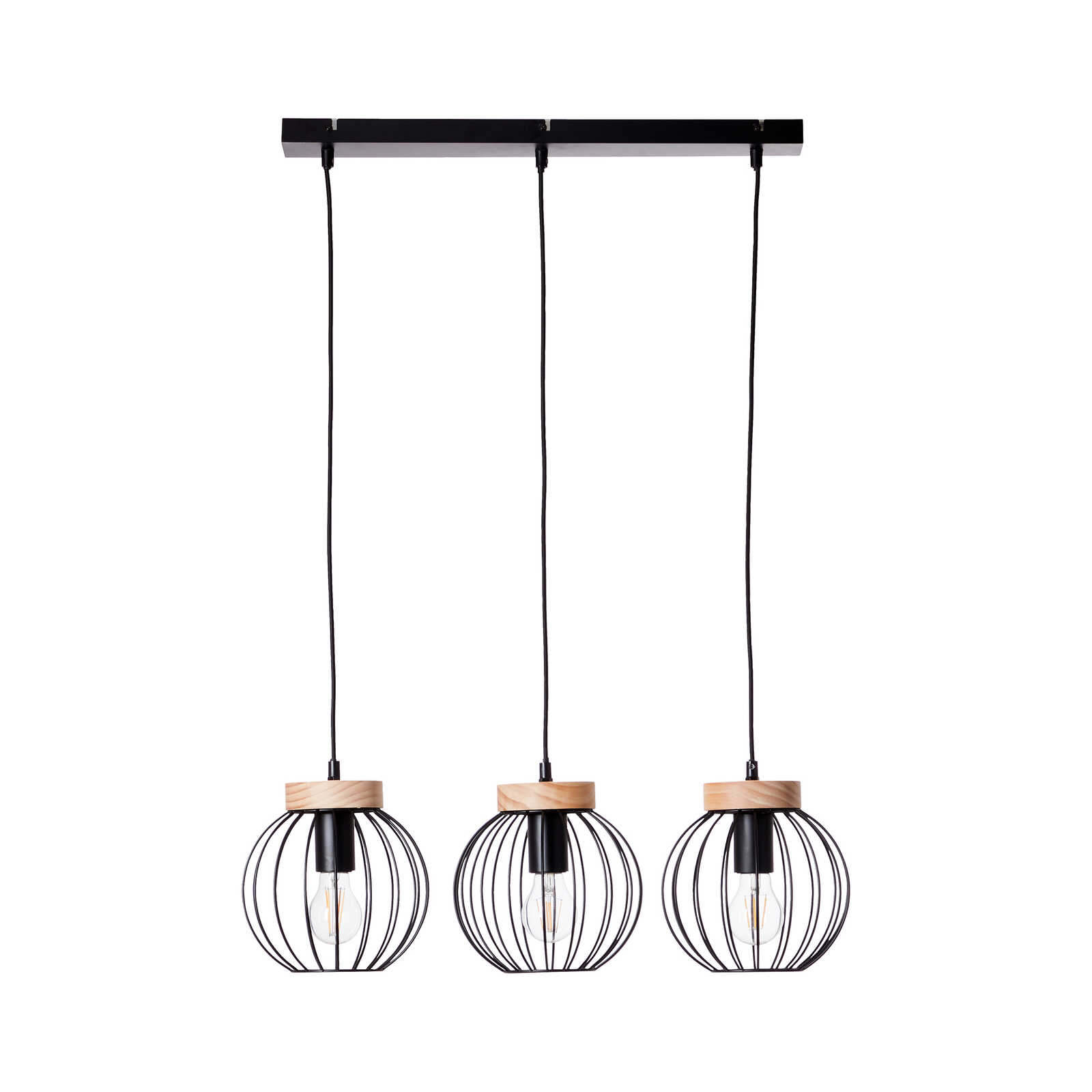 Houten hanglamp - Oliver 3 - Bruin
