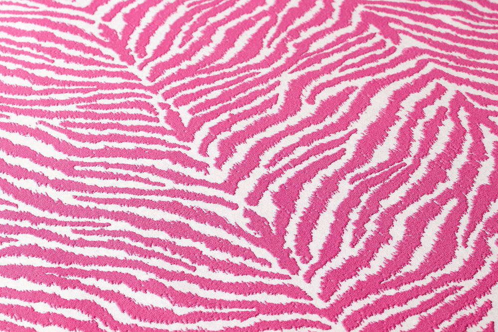             Carta da parati in tessuto non tessuto con motivo zebrato Animal Print - rosa, bianco
        