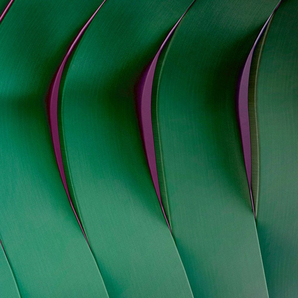             solaris 2 - Modern fotobehang met golvende architectuur - neonkleuren | Glad, licht parelmoerachtig vliesmateriaal
        