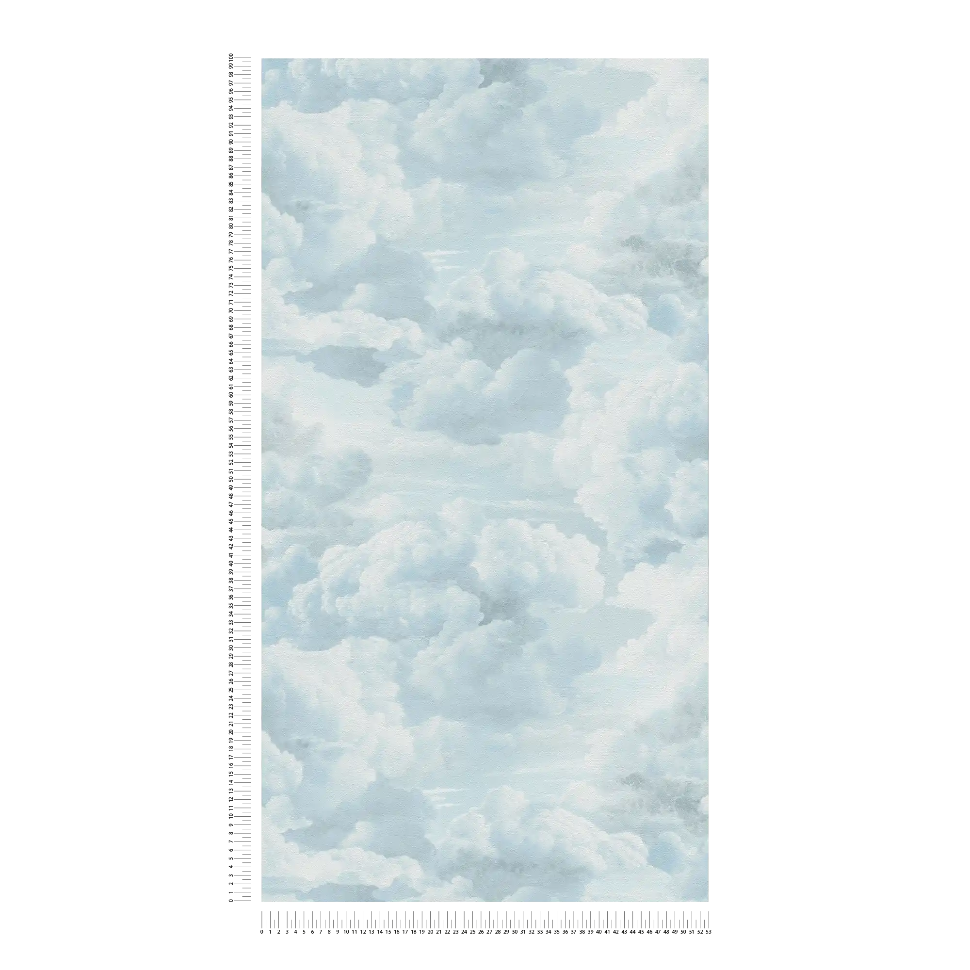             Papel pintado no tejido con motivo de nubes al óleo - blanco, azul
        